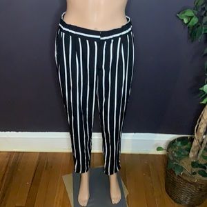 Black n White Stripe Pants - Size Med